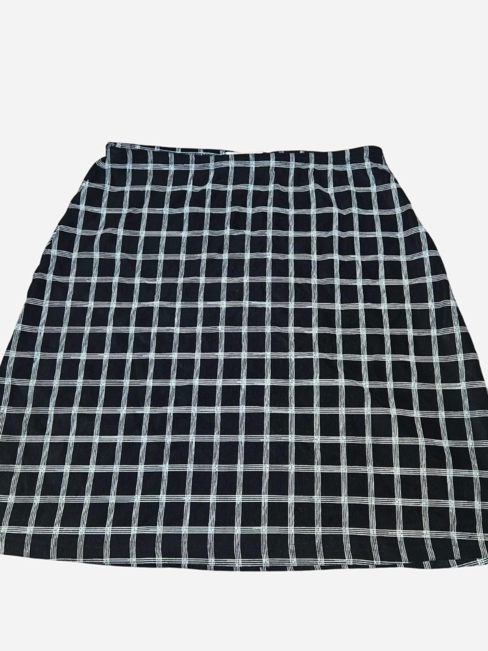 Newport Black and White Windowpane A-Line Skirt